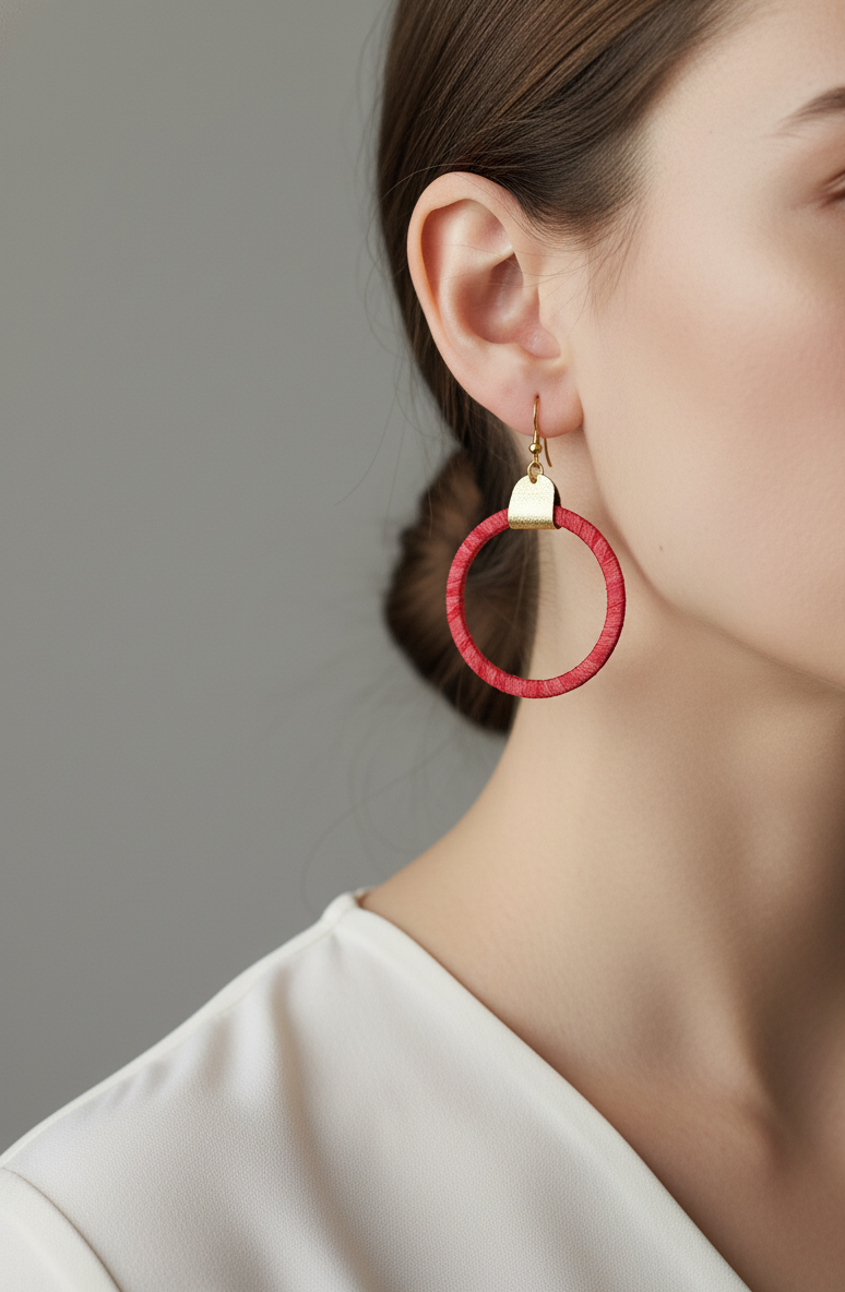 Recycled Sari Hoop Earrings