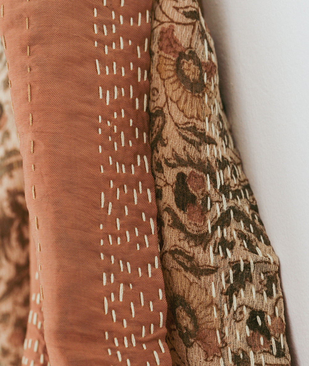 The Classic Kantha Scarf in the Warm Sunsets Palette