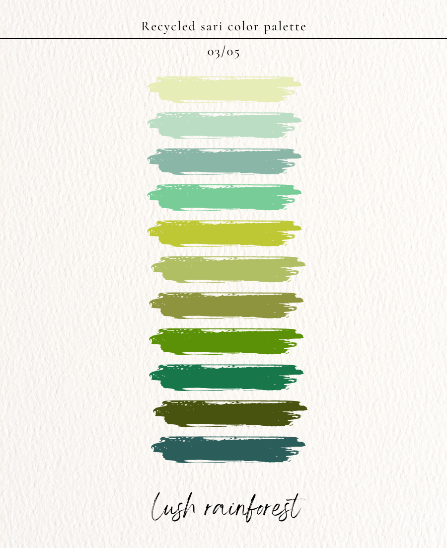 The Skinny Kantha Scarf in the Lush Rainforest Palette