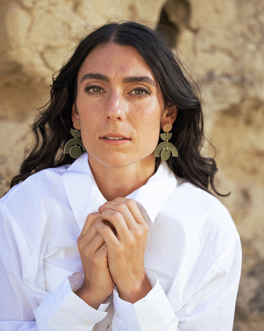 Let Hope Abound Earrings - Olive Green