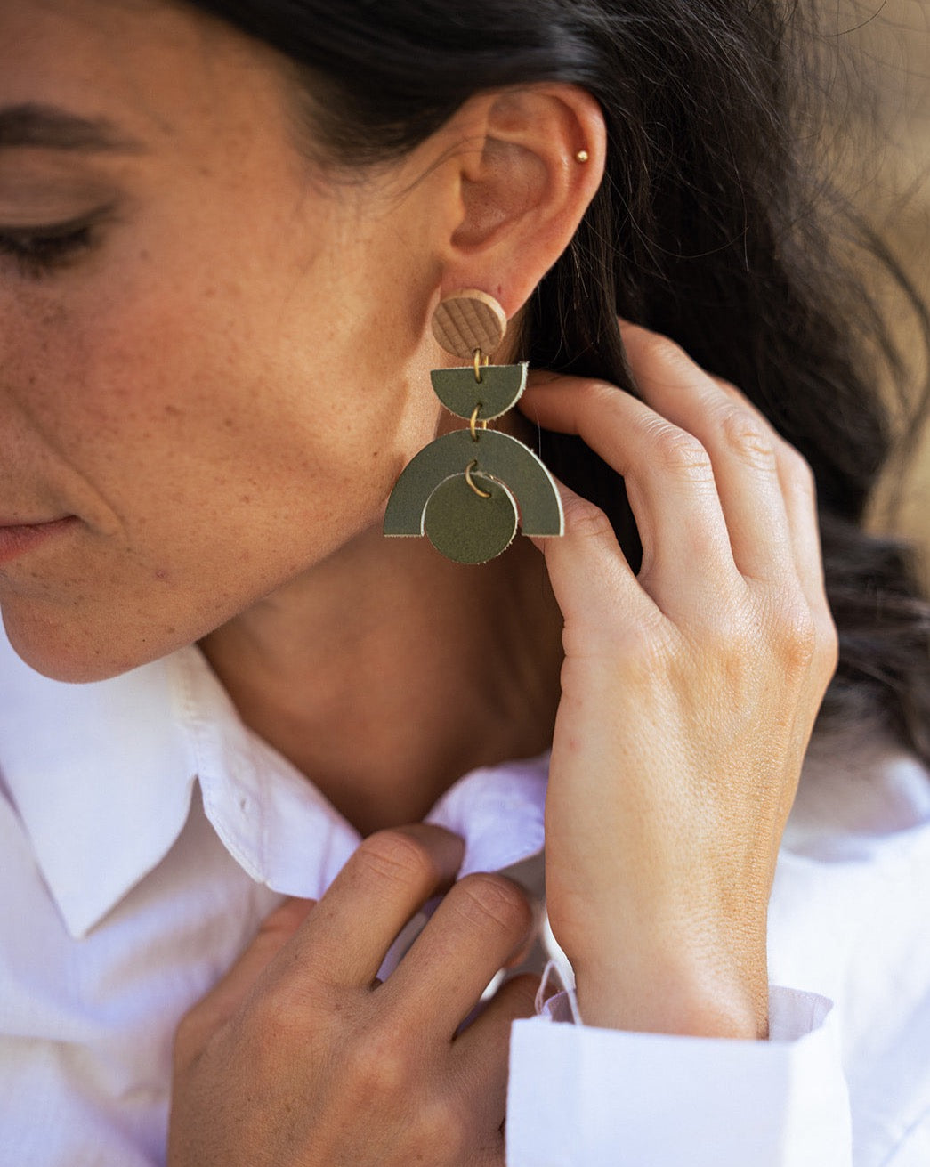 Let Hope Abound Earrings - Olive Green