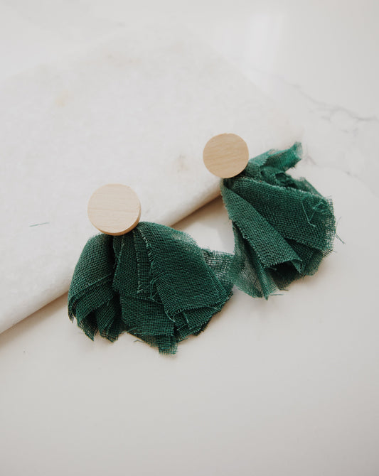 Soulful Sari Earrings- Green Color
